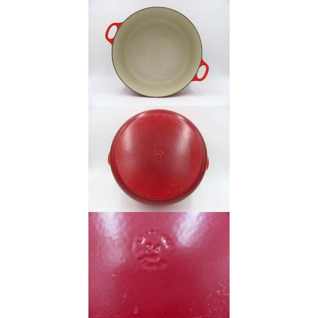 13 Qt Round Le Creuset Cerise Red Cast Iron Enamel Dutch Oven Cocotte For Sale - Image 10 of 12