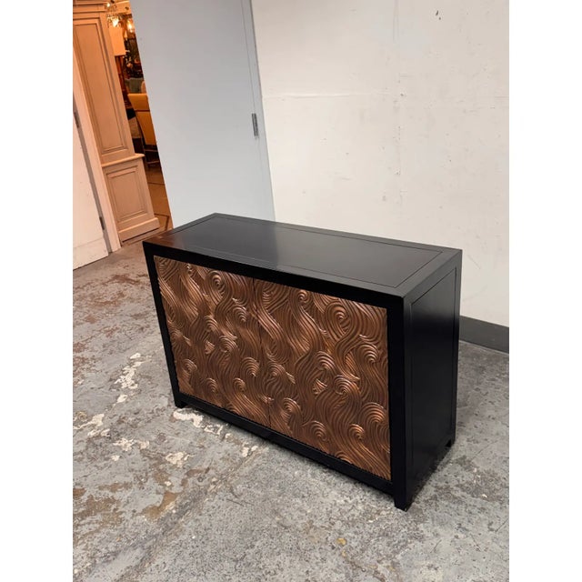 Metal Robert Kuo for McGuire Furniture Dragon Swirl Bar Cabinet For Sale - Image 7 of 12