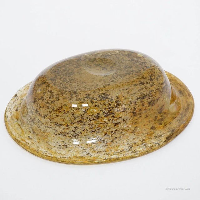 1950s Ercole Barovier for Barovier & Toso Aborigeni Murano Art Glass Bowl For Sale - Image 5 of 7