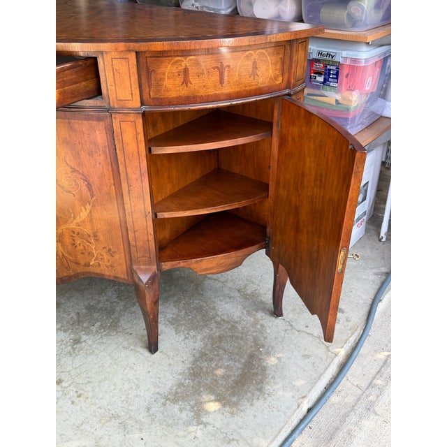 John-Richard 1980s John-Richard European Crossroads Collection Handpainted Demi Lune Commode Cabinet For Sale - Image 4 of 6