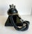 Metal Vintage-Inspired Rotary Style Black Desk Telephone With Brass Dial For Sale - Image 7 of 10
