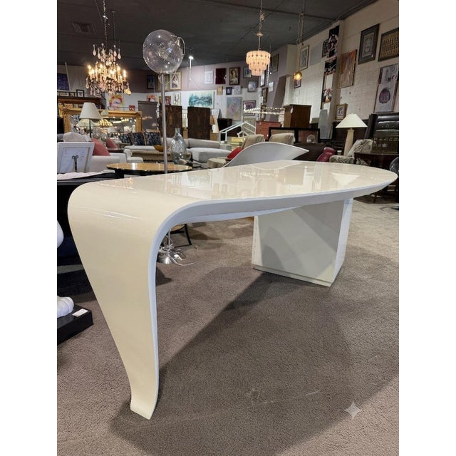 Christopher Guy "Soulages" Ivory Lacquer Writing Desk For Sale In Las Vegas - Image 6 of 7