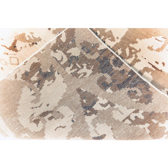 Tan Contemporary Abstract Indian Flat Weave Rug by Doris Leslie Blau For Sale - Image 8 of 8