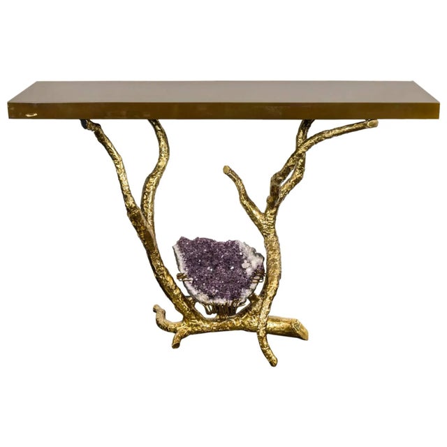 Metal Console Table by Jacques Duval Brasseur, 1980s For Sale - Image 7 of 7