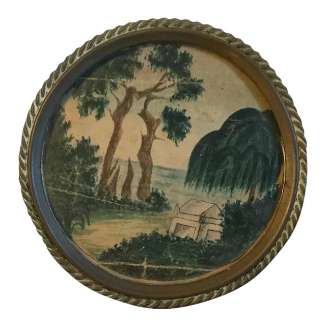 Antique 1820 American Federal Memento Mori Watercolor Painting, Mourning Memorial For Sale