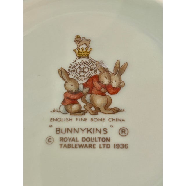 Vintage Royal Doulton “Bunnykins” Cereal Bowl and Mug - A Set of 2 Pieces For Sale - Image 10 of 11