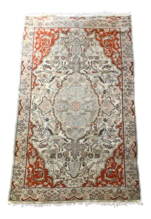 Late 20th Century Vintage Hand Made Persian Scenic Rug- 3′2″ × 5′2″