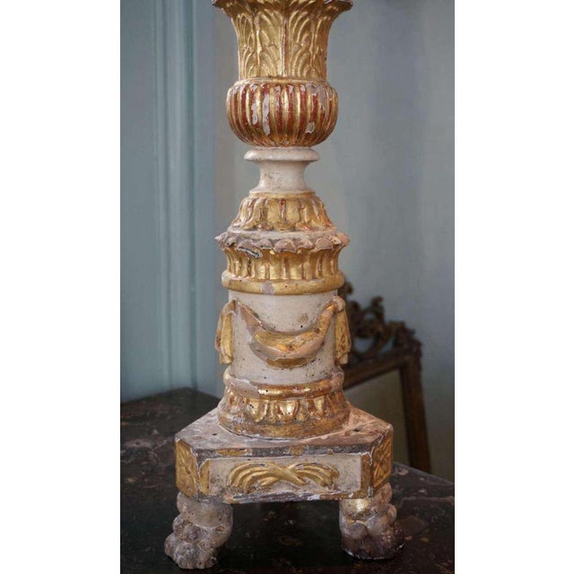 17th Century Italian Alter Candlesticks- a Pair For Sale In New Orleans - Image 6 of 7