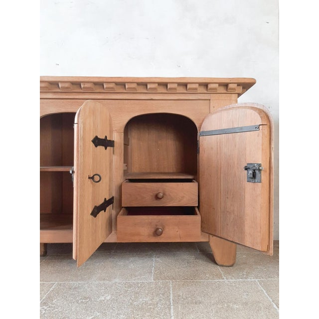 Spanish Oak Credenza, 1940s For Sale - Image 9 of 14