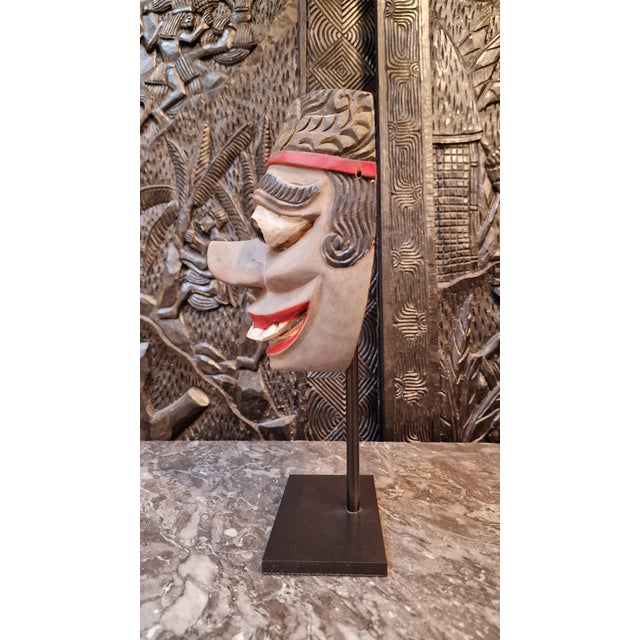 Balinese Mask on a Stand, 1950s For Sale - Image 6 of 7