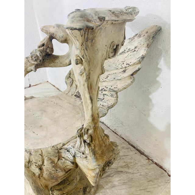 Alabaster Vintage Coastal Outdoor Swan Chair For Sale - Image 8 of 13