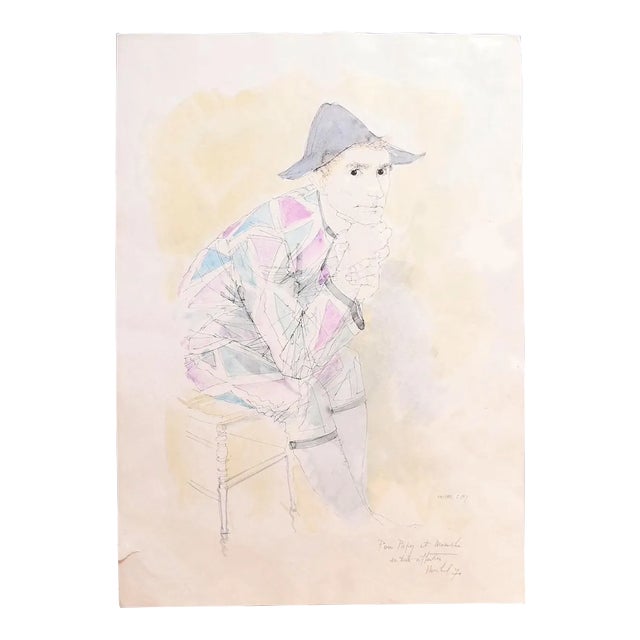 Michel Ciry - Harlequin - Lithograph - 1970 For Sale