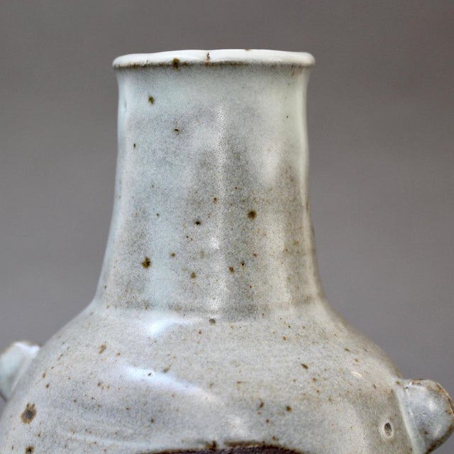 Japanese Style Ceramic Vase with Lugs by Janet Leach, 1980s For Sale - Image 15 of 18