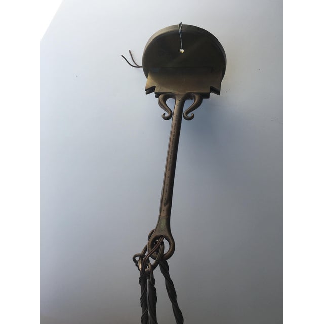Metal 1920's Bronze "Genie" Pendant Light For Sale - Image 7 of 8