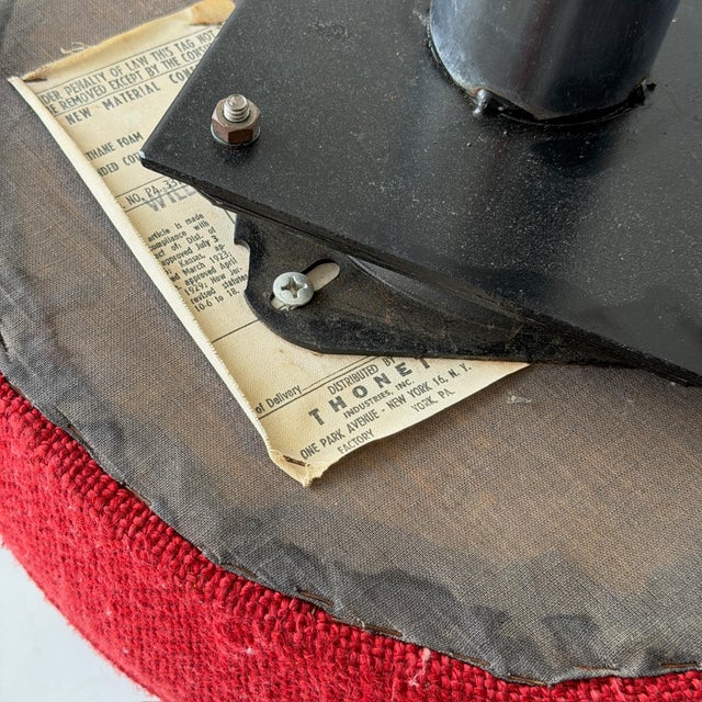 Metal Vintage Upholstered Swivel Stools by Thonet For Sale - Image 7 of 7
