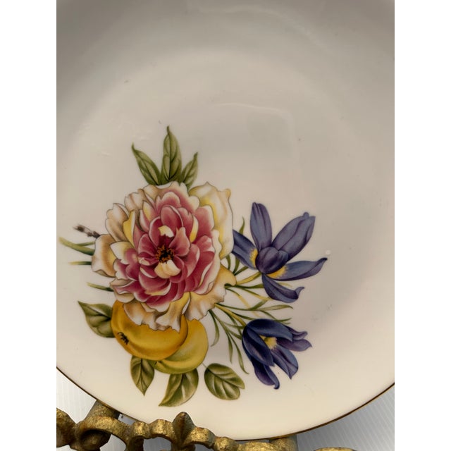 1980s 1980s Royal Worcester Pershore Fruit & Flowers Gold Trim Plates- Set of 3 For Sale - Image 5 of 12
