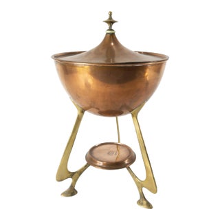Swedish Art Nouveau Copper and Brass Urn by Grillby For Sale