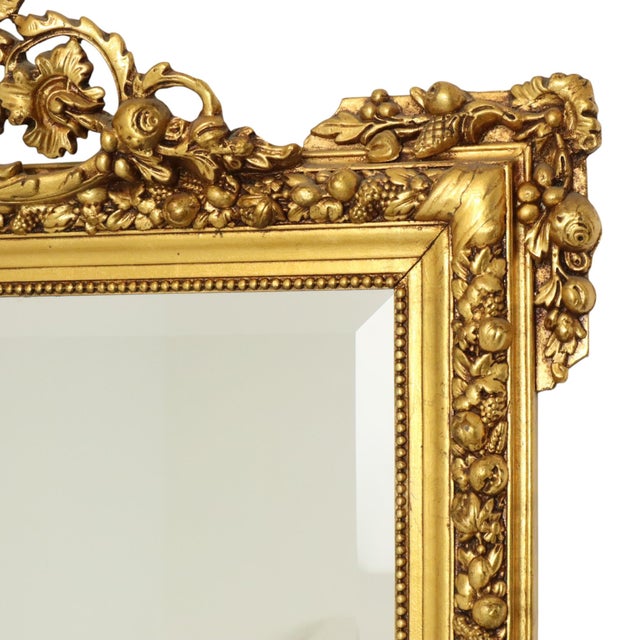 Antique French Gold Bevelled Mirror, 1890s For Sale - Image 4 of 18