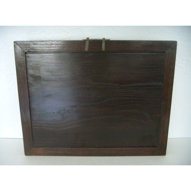 Mounted Antique Chinese Mythical 'Qilin' Dragon, Glazed Shiwan Wall Tile For Sale - Image 10 of 10