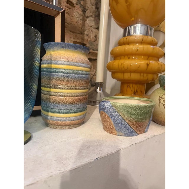 1930s Art Deco Futurist Italian Ceramic Vase by Ceramiche Di Albisola For Sale - Image 9 of 12