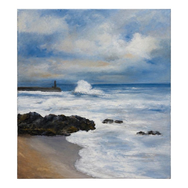 Jusa, Foz Do Douro, 20th Century, Acrylic on Canvas For Sale