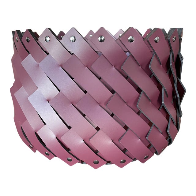 Medium Braided Basket Burgandy For Sale