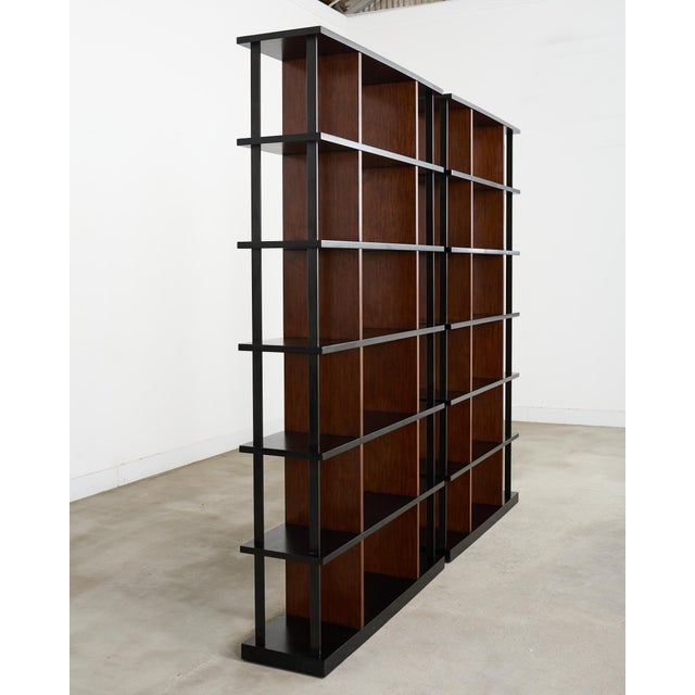 Black Pair of Ralph Lauren Italian Oak Cushing Etagere Bookcases For Sale - Image 8 of 18