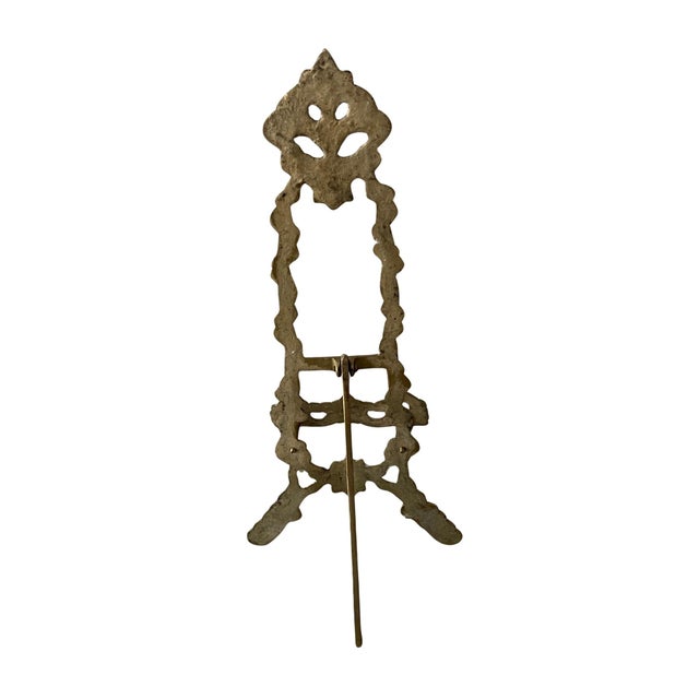 Vintage Ornate Brass Tabletop Easel For Sale In Dallas - Image 6 of 7