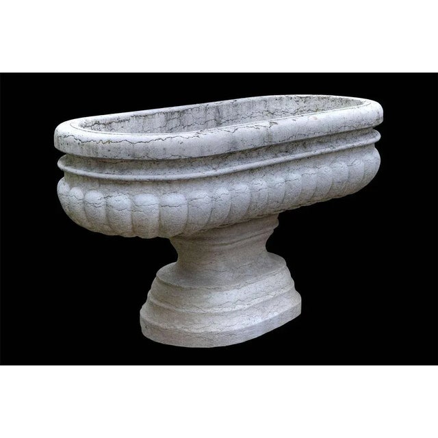 Oval shaped gadrooned Vasca with spreading socles. Venetian School of Dalmatia, 1680-1720.