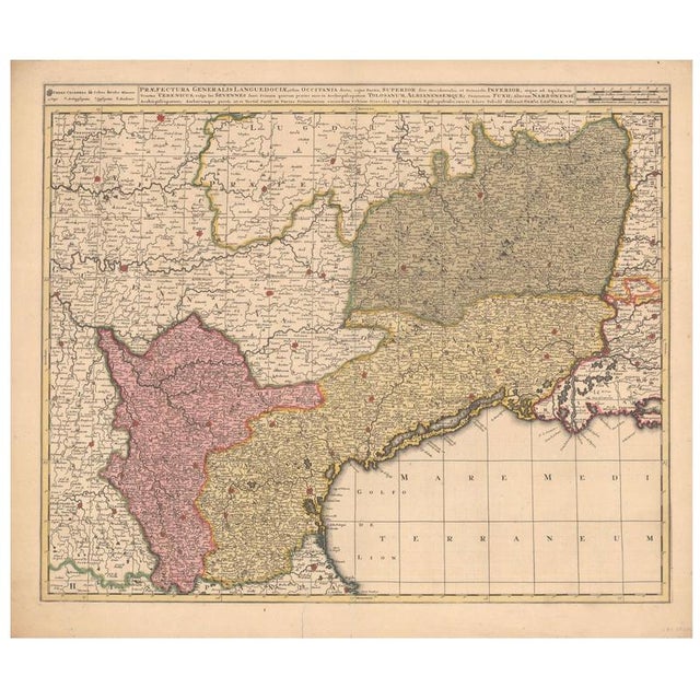 Antique Map of Languedoc and Southern France from Gerard and Leonard Valck, 1700 For Sale - Image 11 of 11