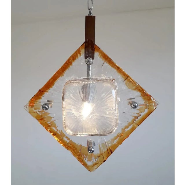 Mid-Century Modern Mid 20th Century Diamond Pendant by Mazzega For Sale - Image 3 of 10