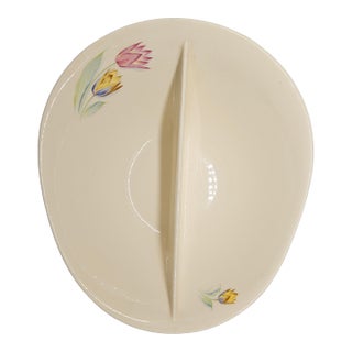 Vintage Hallcraft/Fascination "Bouquet" Pattern Split Serving Bowl, Designed by Eva Zeisel. For Sale