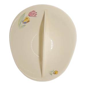 Vintage Hallcraft/Fascination "Bouquet" Pattern Split Serving Bowl, Designed by Eva Zeisel.