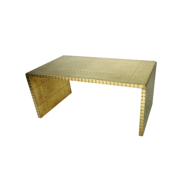 Vintage Sarreid Brass Clad Waterfall Coffee Table or Bench For Sale In Salt Lake City - Image 6 of 15
