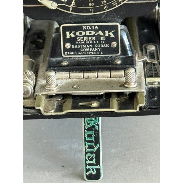 Black Antique 1914 Kodak Autographic 1a Series III Camera With Case For Sale - Image 8 of 15
