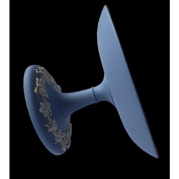 Art Deco Vintage 70s Wedgwood Jasperware Small Pedestal Stand, 3D Grapevine Motif For Sale - Image 3 of 7