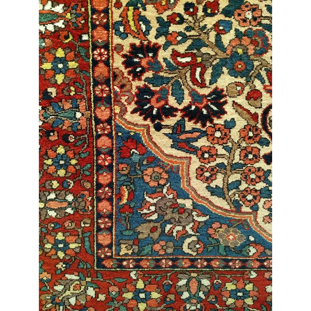 Antique Persian Bakhtiari Bibibaft Rug, Hand-Knotted Wool, The Tree of Life Pattern, Tan & Red, 5x7 For Sale - Image 4 of 18