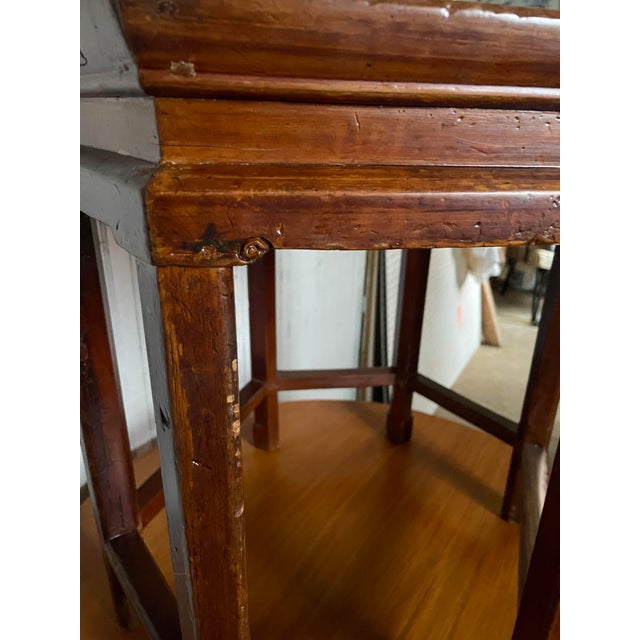 Antique Asian Chinese Style Carved Hexagonal Petit Delicate Small Chair W/Arms For Sale - Image 10 of 12