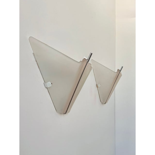 Glass Vintage Wall Lights in Murano Glass and Chromed Metal, Italy, 1970, Set of 2 For Sale - Image 7 of 7