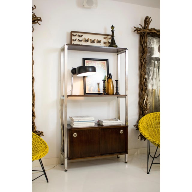 1970s Steel and Teak Office Shelf from ICF Padova, Italy, 1970s For Sale - Image 5 of 7