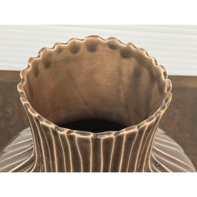 Barbara Eigen Ribbed Ceramic Vases, Pair For Sale - Image 11 of 12
