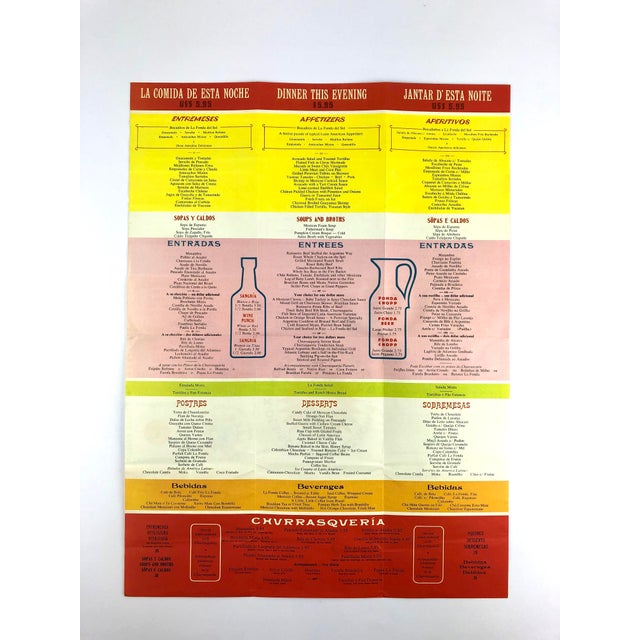 Lafondadelsol Menu by Alexander Girard, 1960s For Sale - Image 4 of 8