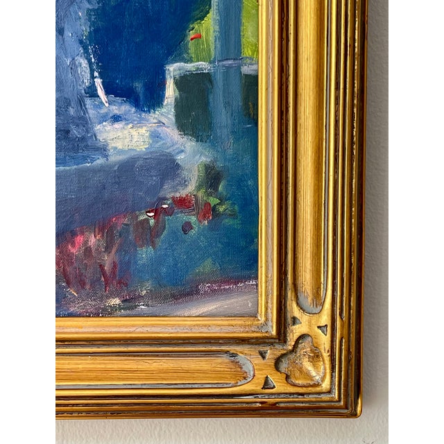 Late 20th Century Pair Modern Impressionist Oil Paintings of Garden by Day & Garden at Dusk, Framed For Sale In New York - Image 6 of 17