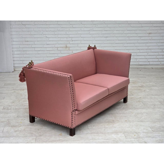 Danish Spanish Drop-Arm Two-Seater Sofa with Wool Upholstery, 1970s For Sale - Image 13 of 18