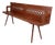 Art Deco Italian Bench in Red Wood, 1930s For Sale