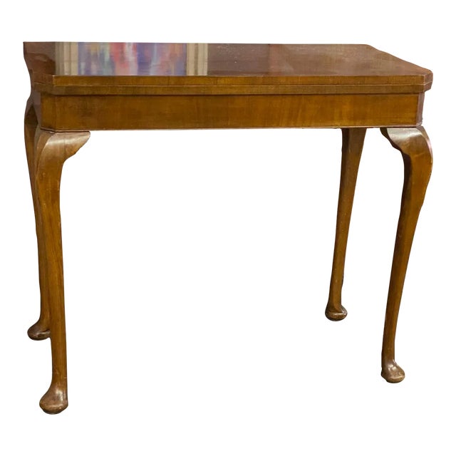 19th Century English Walnut Lift Top Game Table For Sale
