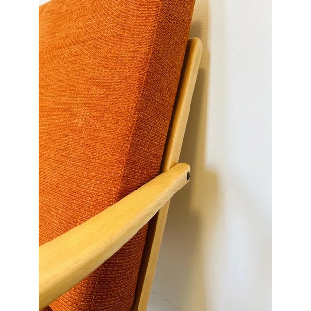 Wood Orange Boomerang Armchair from Ton, Former Czechoslovakia, 1960s For Sale - Image 7 of 11