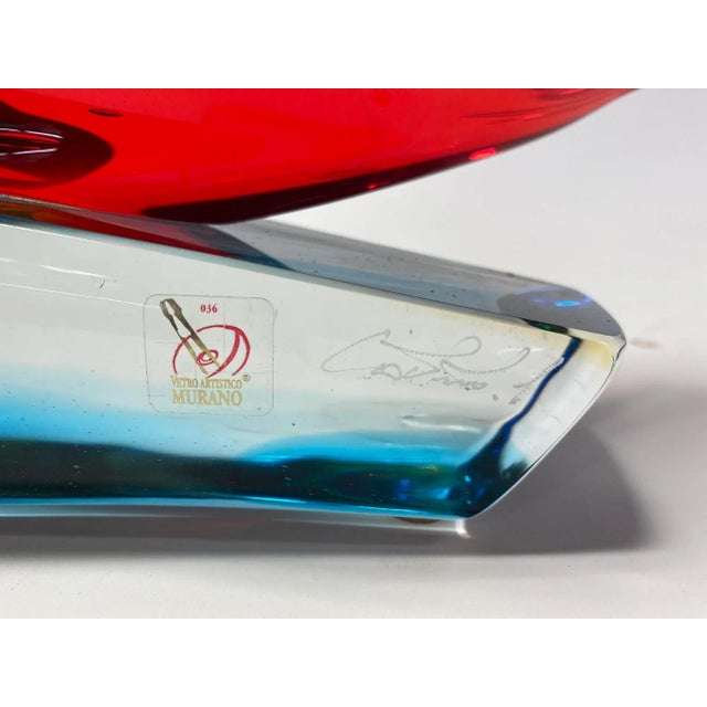 Glass Sailboat Sculpture by Sergio Costantini For Sale - Image 7 of 8