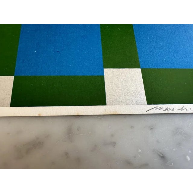 1960s Max Hermann Mahlmann, Composition Trilogy Blue, Silkscreen Print For Sale - Image 5 of 12