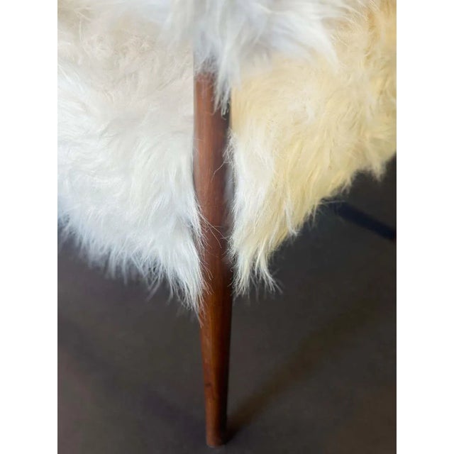 Wood Pair of Italian Faux Goat Armchairs in the Style of Nanna Ditzel, Circa 1970's For Sale - Image 7 of 7